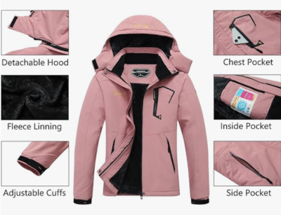 MOERDENG Women's Waterproof Ski Jacket